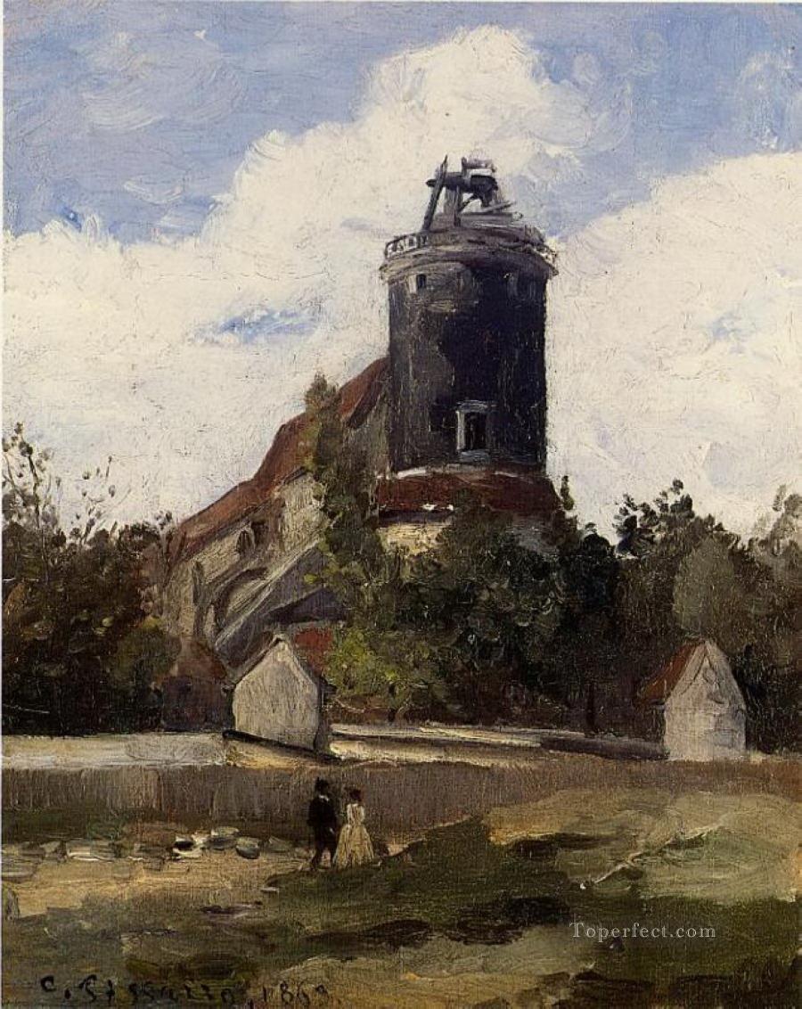 モンマルトルの電信塔 1863年 カミーユ・ピサロ油絵